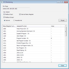 E/A-Überwachung Bildschirm der JP5 Serie PC Software Desginer
